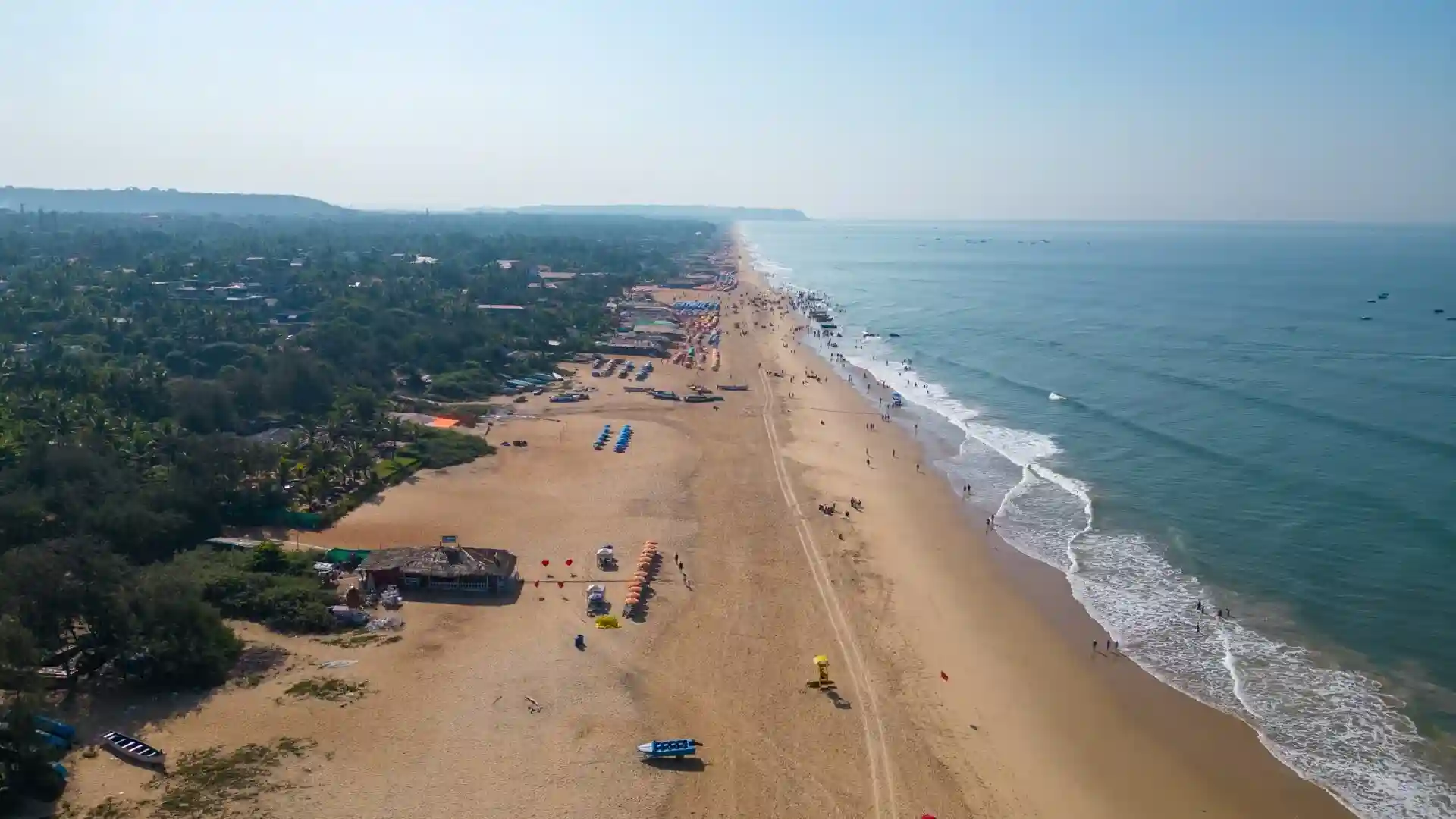 Ariel view of baga beach in north goa