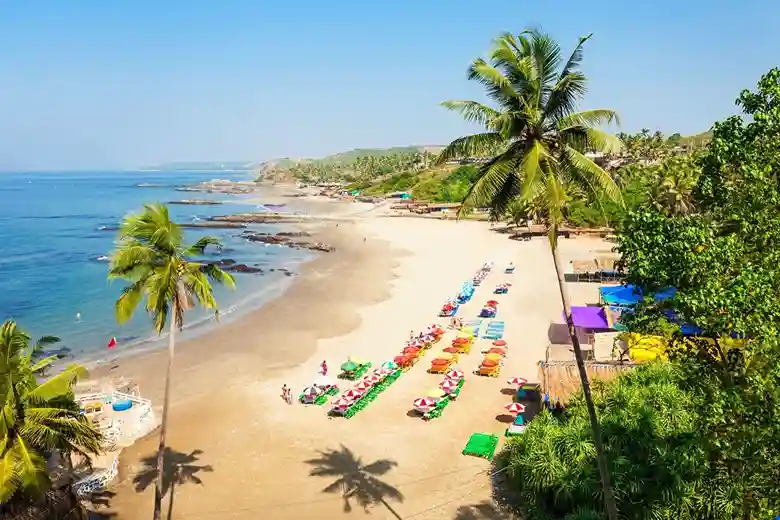 Ariel view of calangute beach in north goa