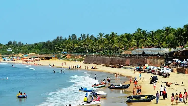Panoramic view of morjim beach in north goa