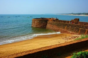 Wide view of Sinquerim Fort near Sinquerim beach north goa