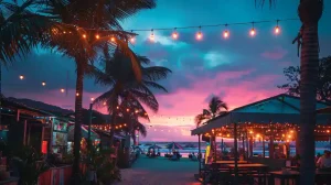 Baga beach at the golden hour in north goa